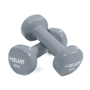 Haltères de fitness avec revêtement en vinyle Zelart Beauty TA-5225-1 2pcs 1kg gris